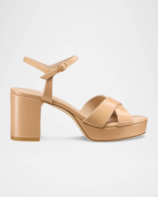 Dayna Patent Crisscross Platform Sandals